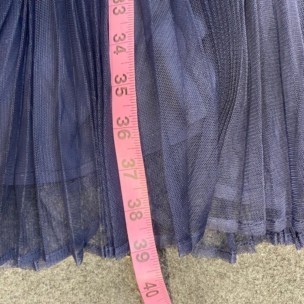 Marchesa Voyage Dress Size 4 Green Lace Blue Pleat Midi - Picture 5 of 9